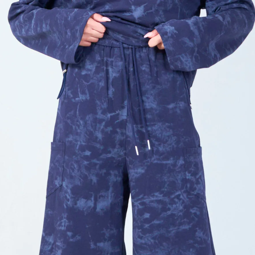 Abstract print wide-leg lounge pants wholesale
