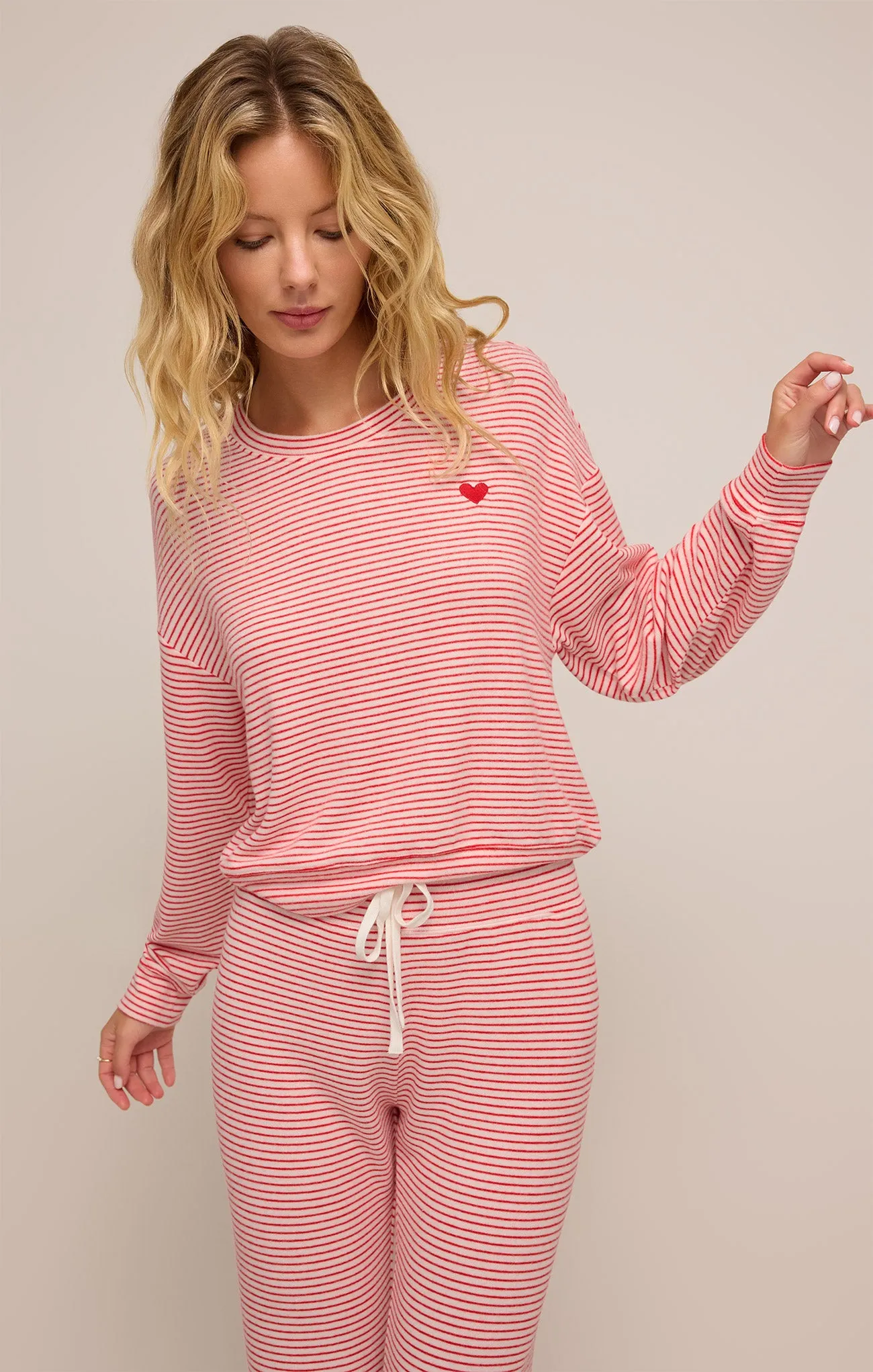 Bisous Stripe Long Sleeve Top