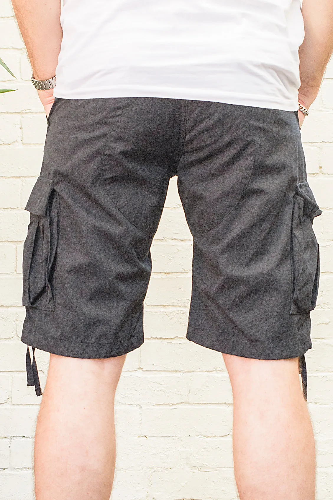 Black Shorter Length Molecule 55002 Lightweight Cargo Shorts