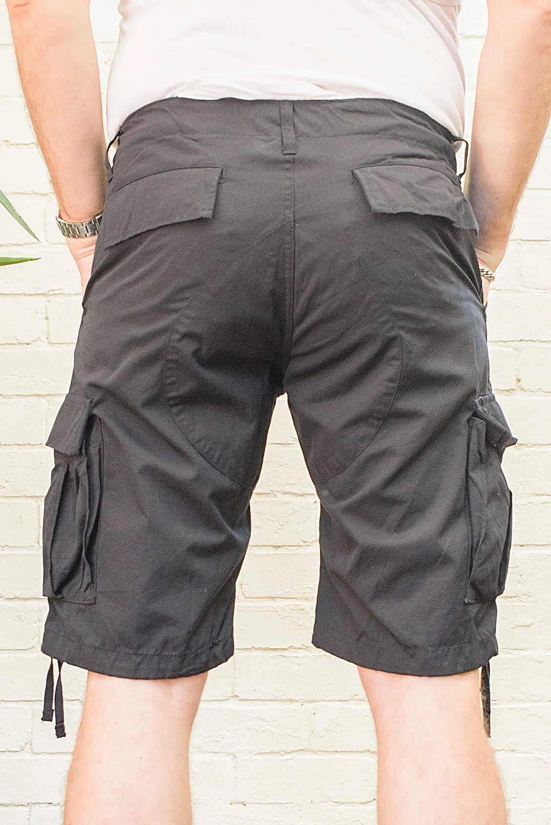 Black Shorter Length Molecule 55002 Lightweight Cargo Shorts