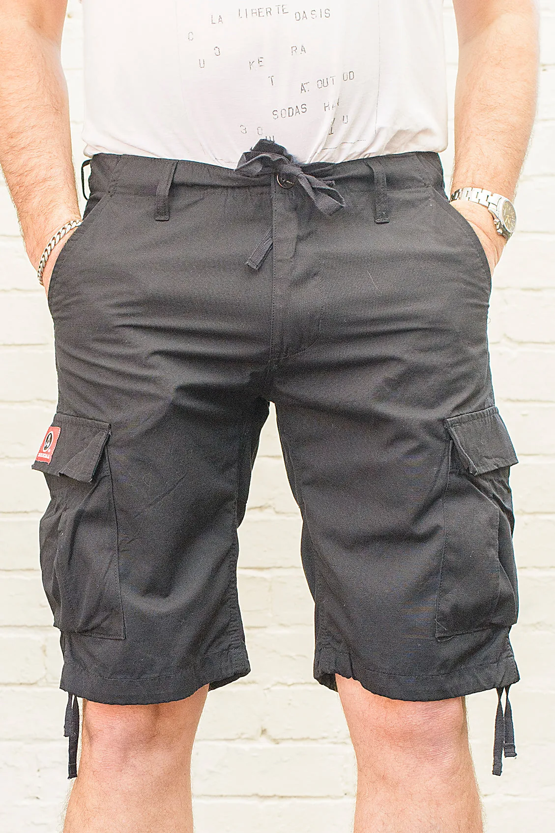 Black Shorter Length Molecule 55002 Lightweight Cargo Shorts