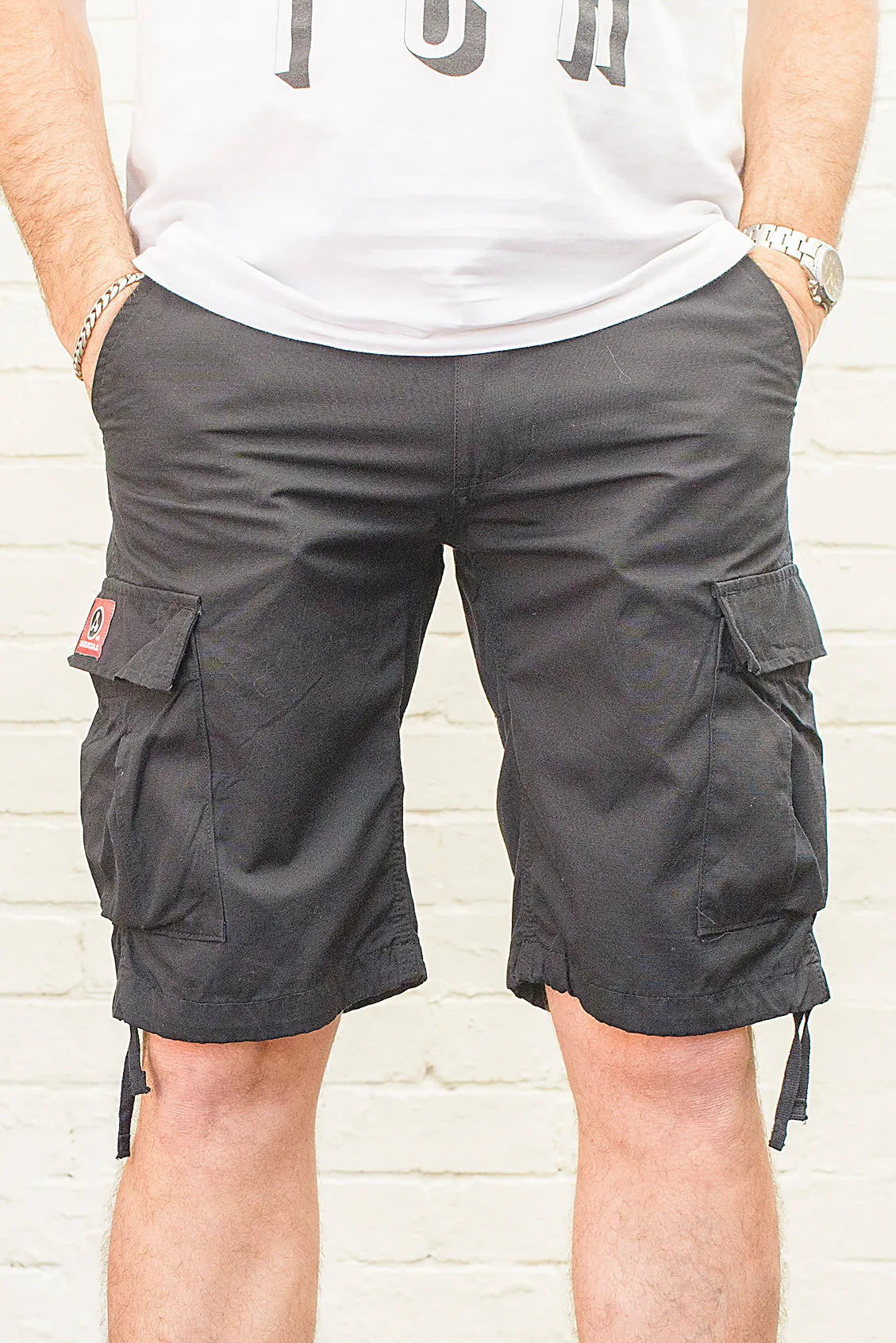 Black Shorter Length Molecule 55002 Lightweight Cargo Shorts