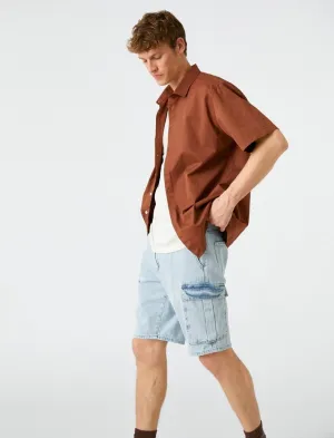 Cargo Denim Short in Light Wash