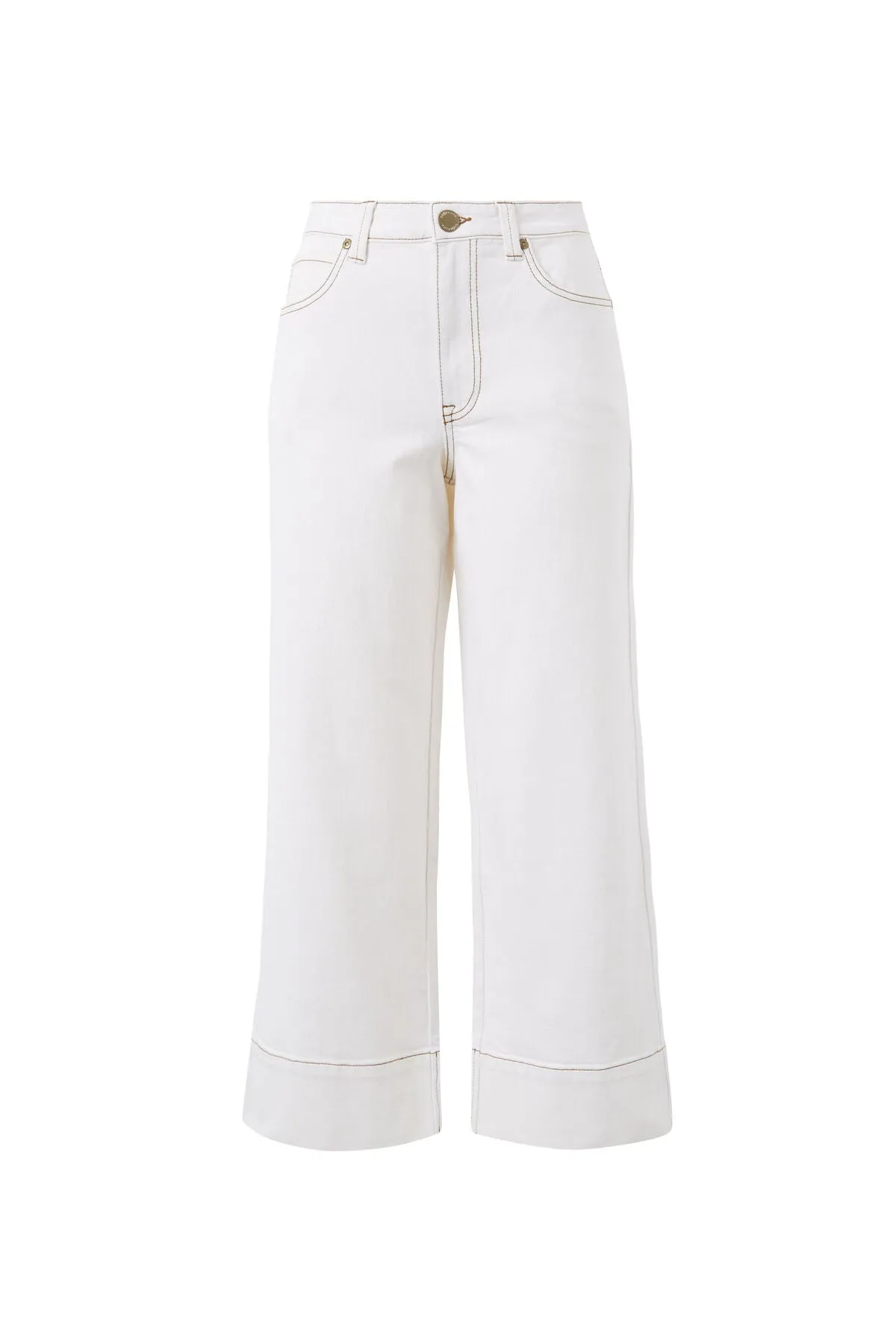 Ceres Life Wide Leg Crop Jean - fresh ecru