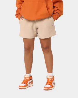 Champion Women's Reverse Weave Relaxed Shorts Cafe Latte