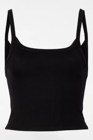 Charlie Rib Crop Top - Black