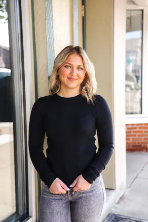 Fall Ribbed Sweater Top