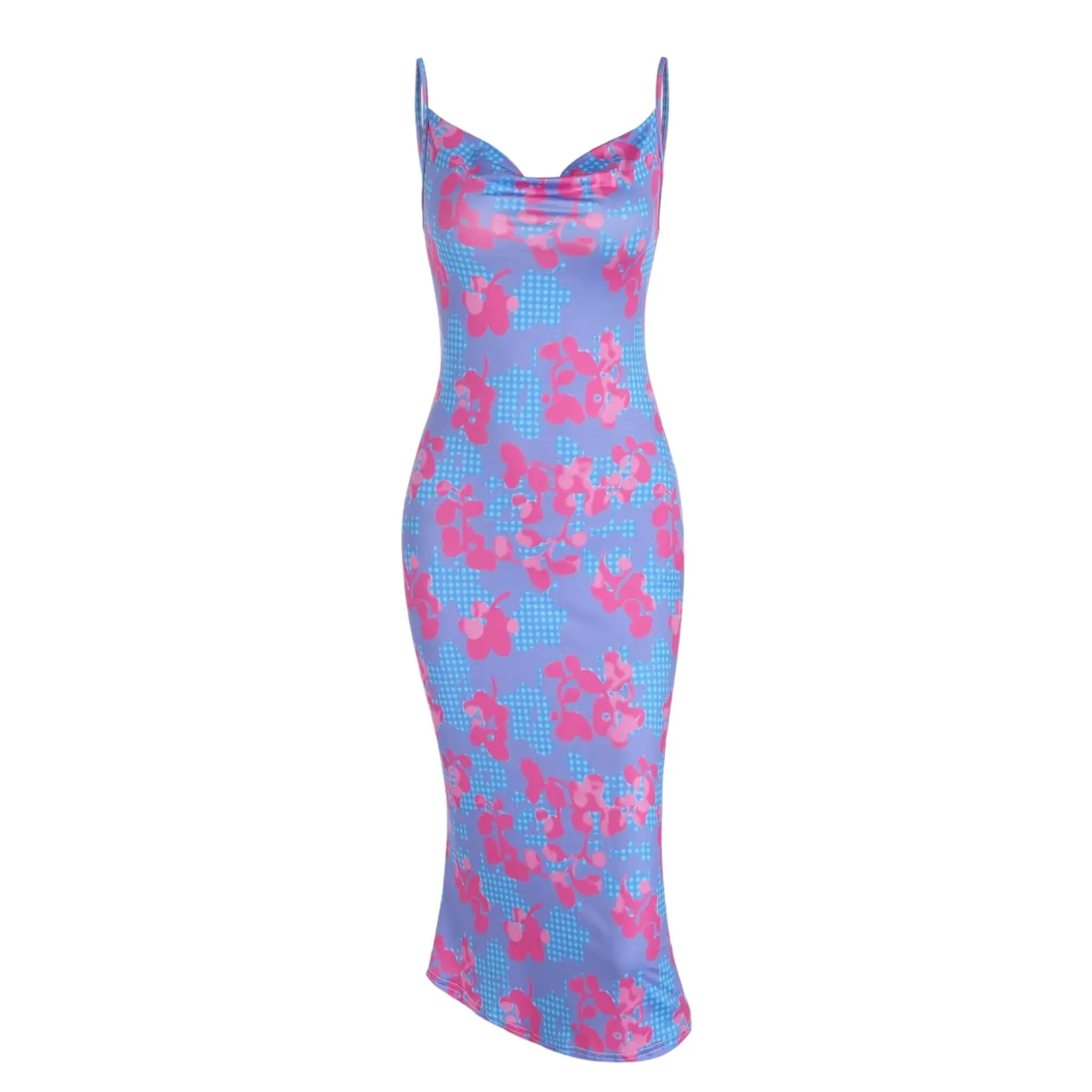 Floral Print Spaghetti Straps Midi Dress