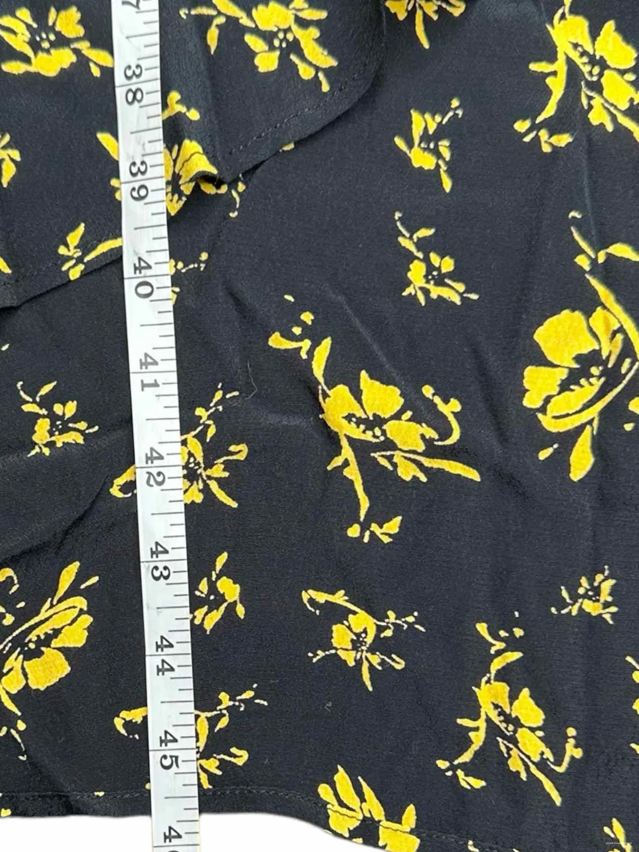 GANNI Dress Black Floral Print Wrap Dress Size S
