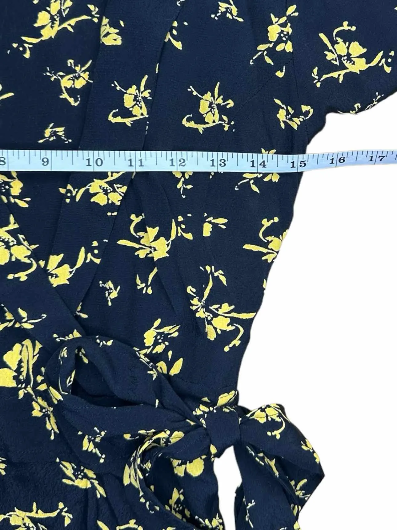 GANNI Dress Black Floral Print Wrap Dress Size S