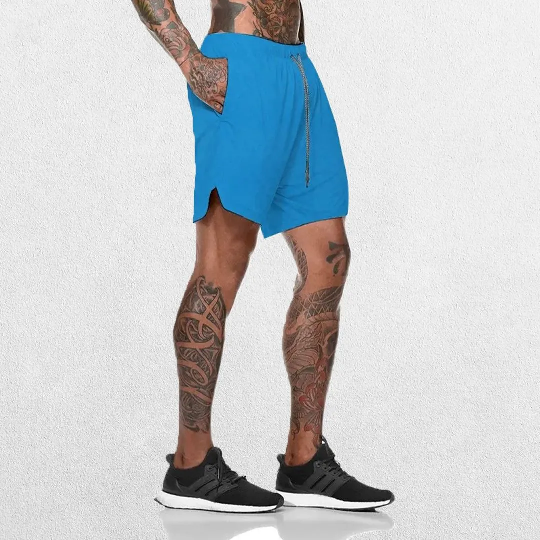GPW Men's 2-in-1 Running Shorts for Gym & Fitness Workouts