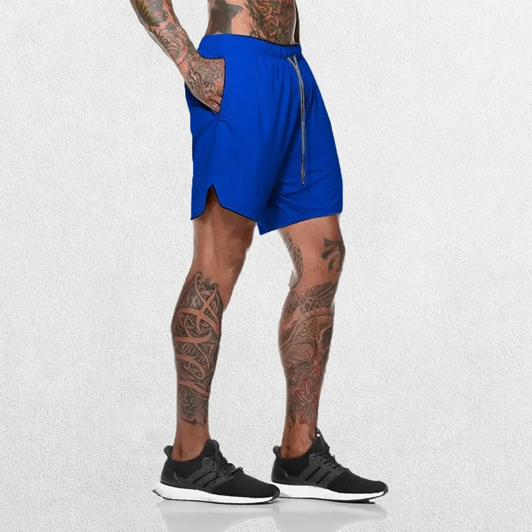 GPW Men's 2-in-1 Running Shorts for Gym & Fitness Workouts