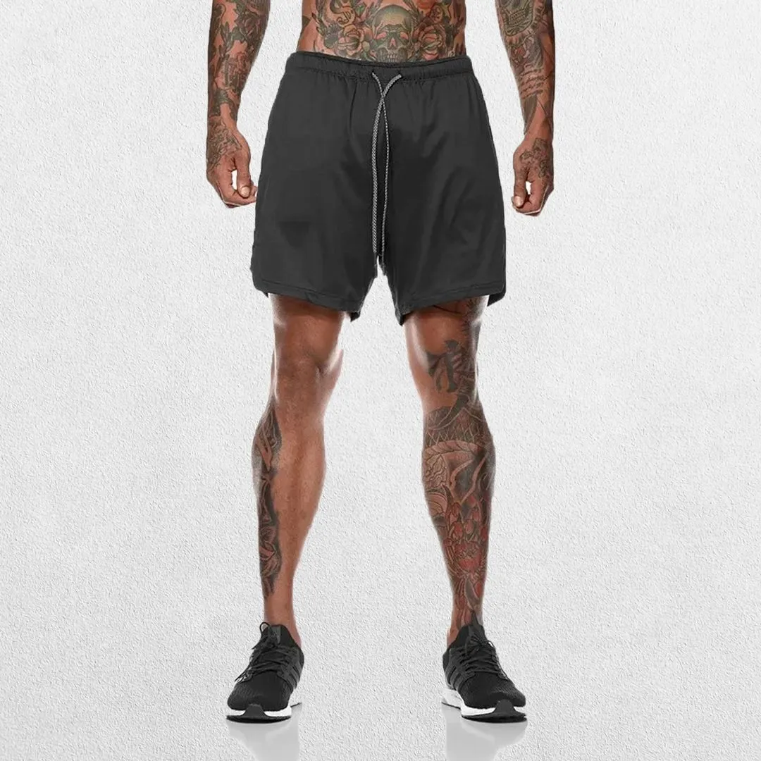 GPW Men's 2-in-1 Running Shorts for Gym & Fitness Workouts