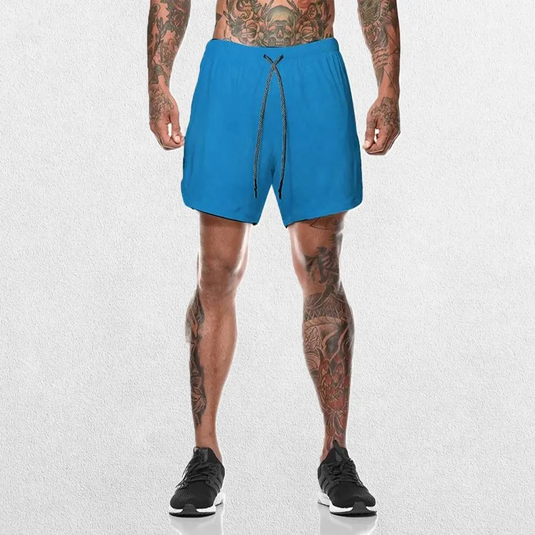 GPW Men's 2-in-1 Running Shorts for Gym & Fitness Workouts