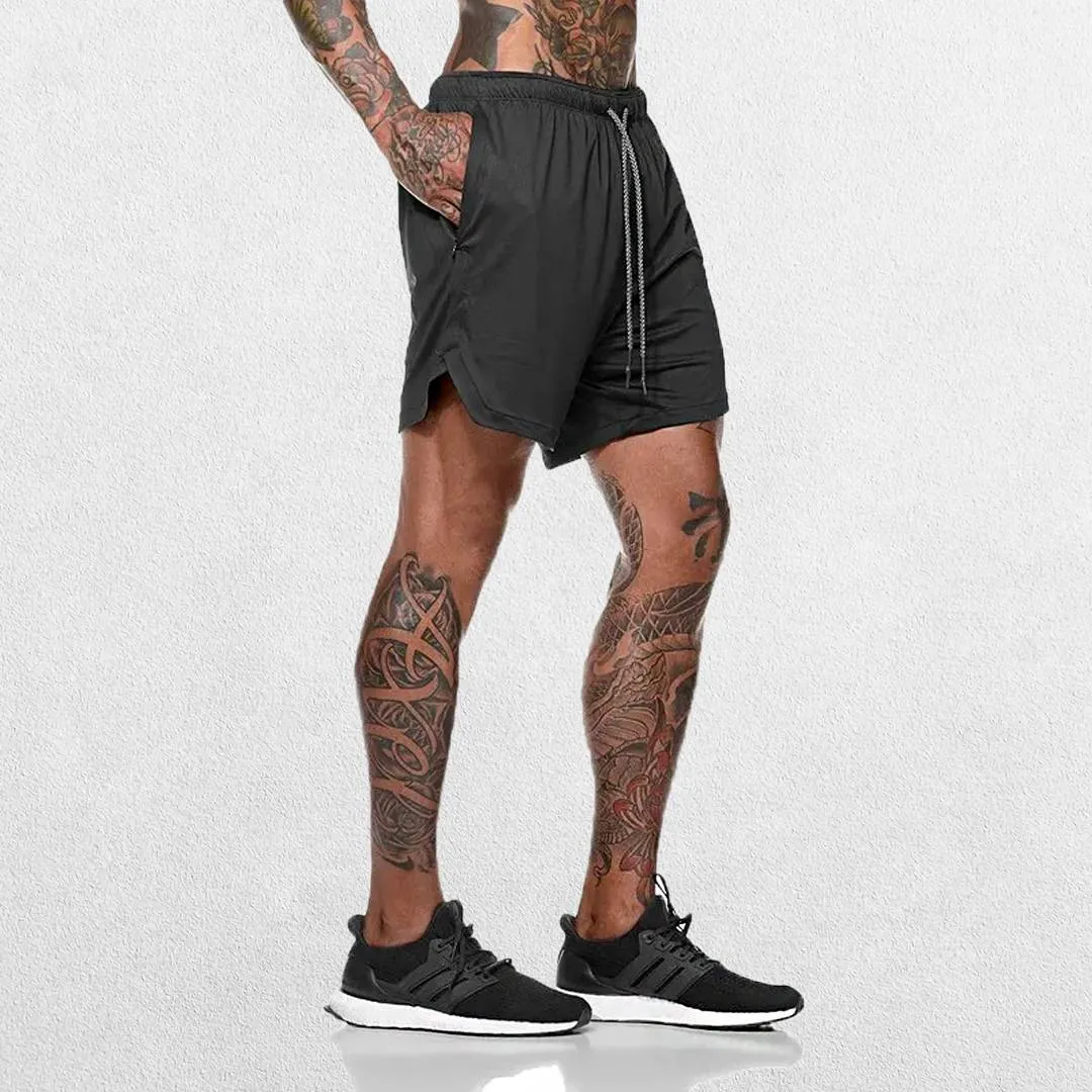 GPW Men's 2-in-1 Running Shorts for Gym & Fitness Workouts