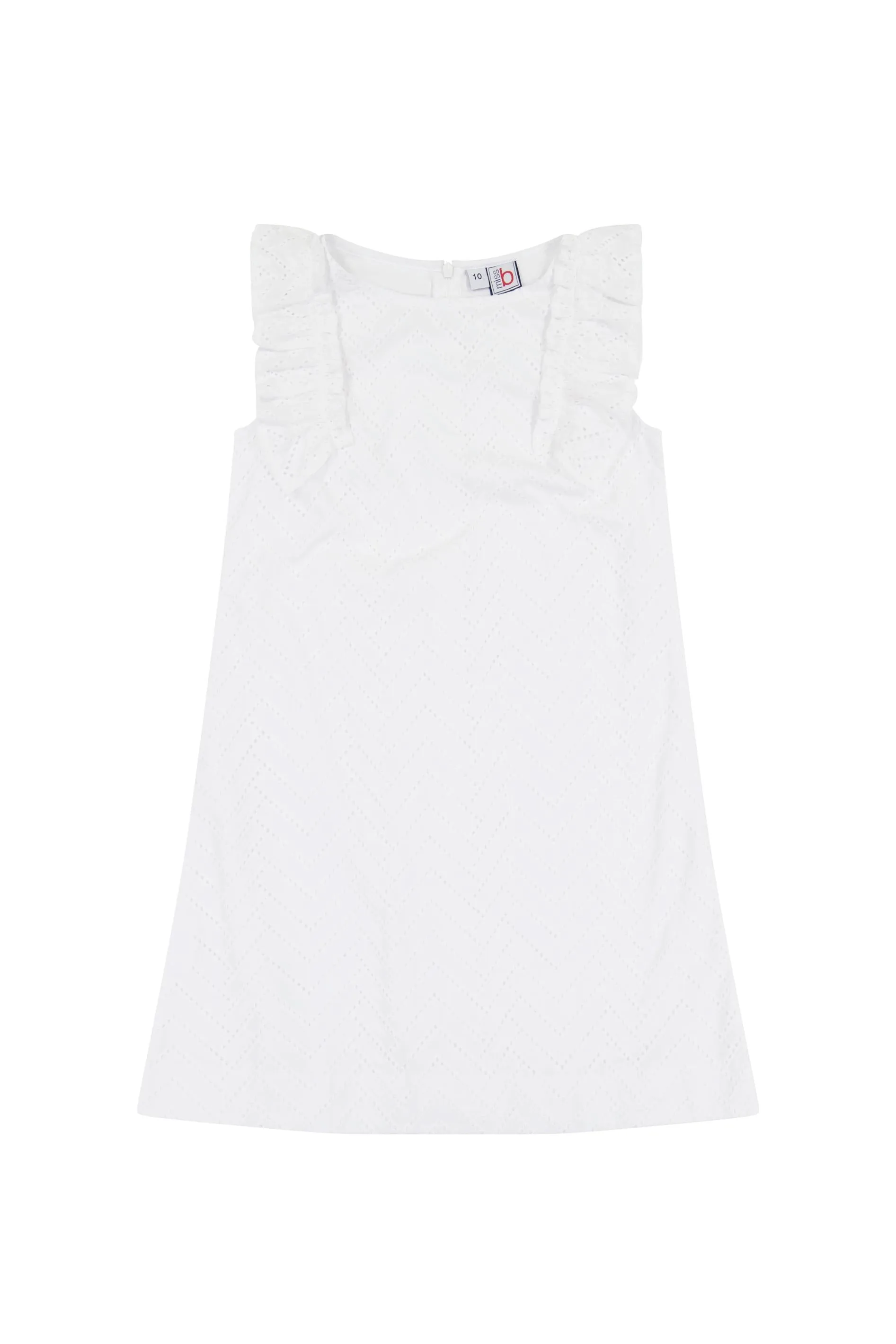 Grace Ruffle Shift Dress - White Eyelet (7-16)