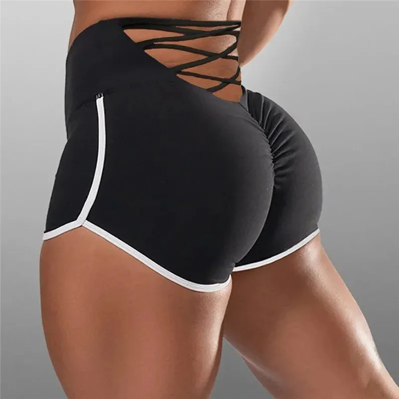 High Waist Sexy Women's Sports Shorts Athletic Breathable Gym Yoga