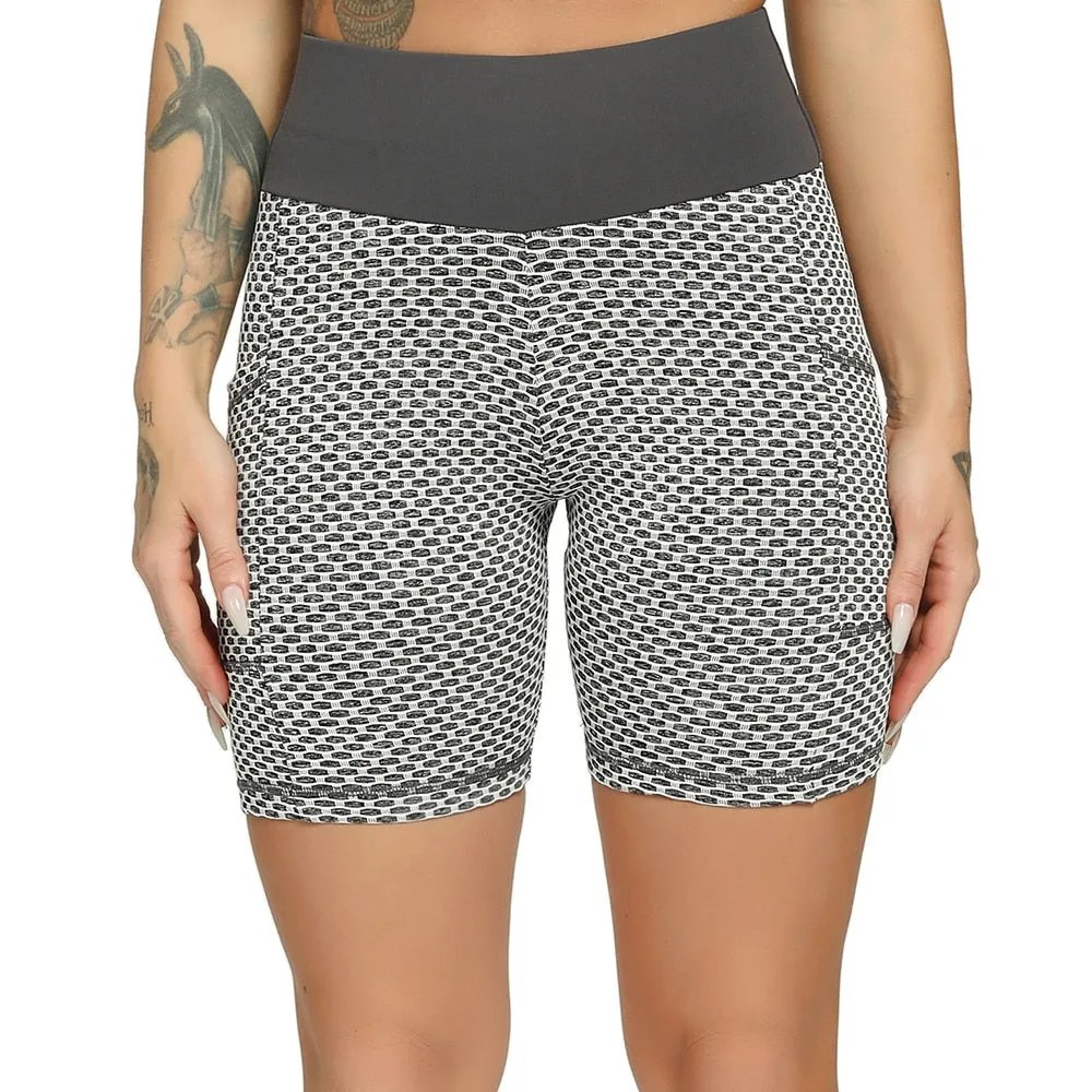 High Waist Sports Shorts Pockets Shorts