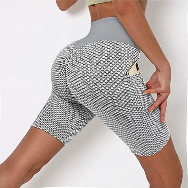 High Waist Sports Shorts Pockets Shorts