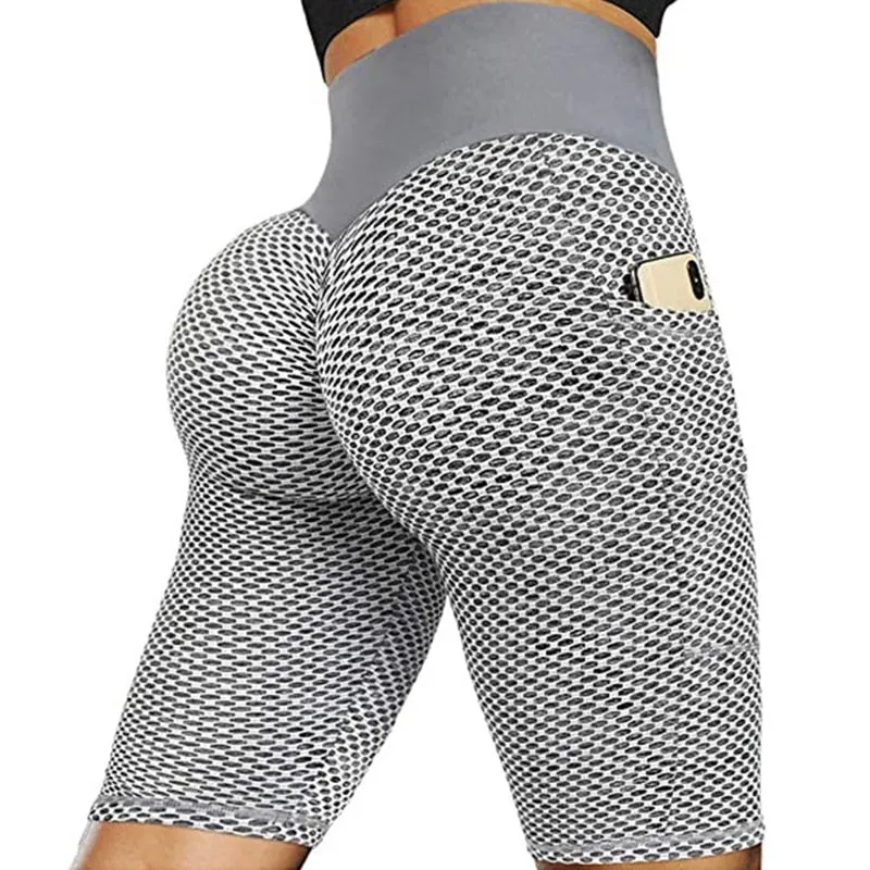 High Waist Sports Shorts Pockets Shorts