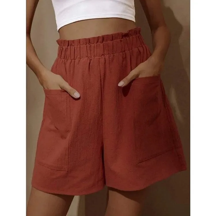 Ivyshape | Bud High Waist Wide-Leg Shorts