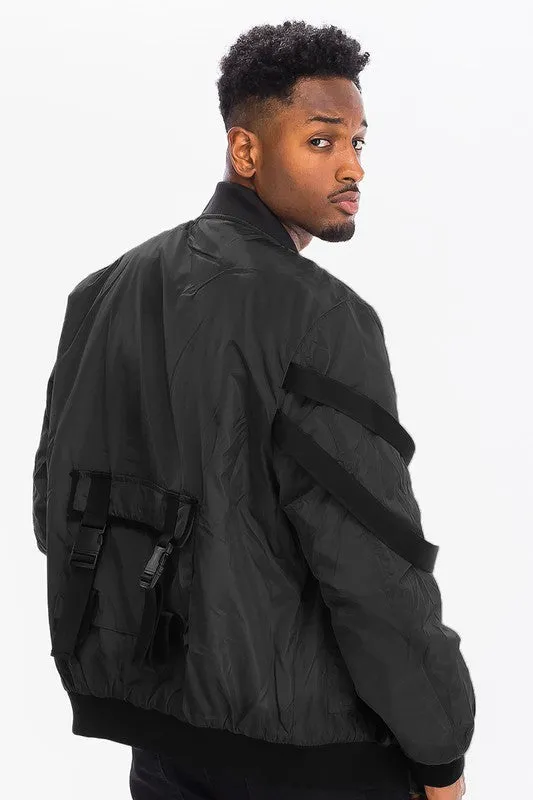 Men's Multi Strap Bomber Jacket