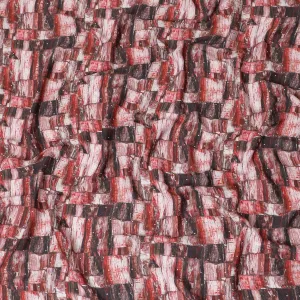 Multicolor synthetic crepe fabric having stone work in fancy design-D15303