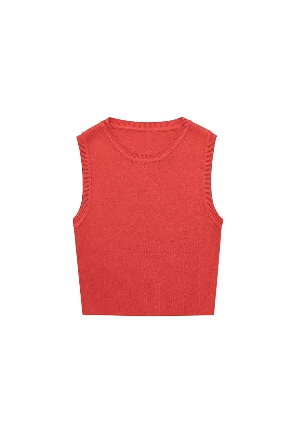 ‘Niamh’ Basic Sleeveless Knit Crop Top