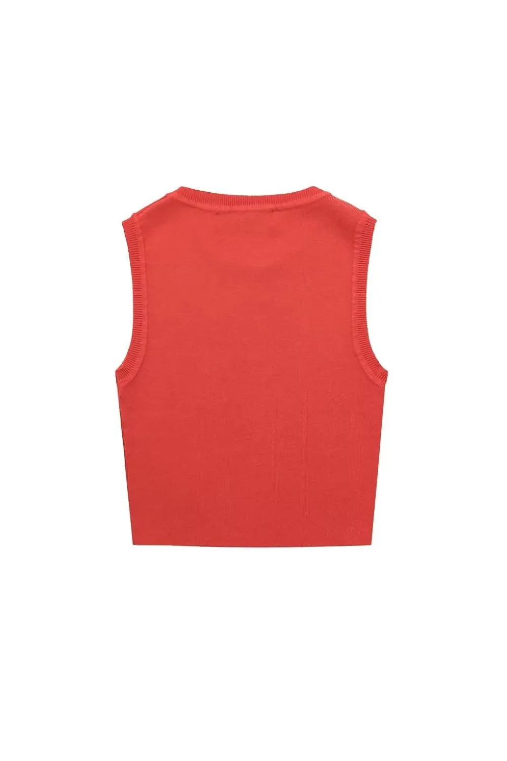 ‘Niamh’ Basic Sleeveless Knit Crop Top