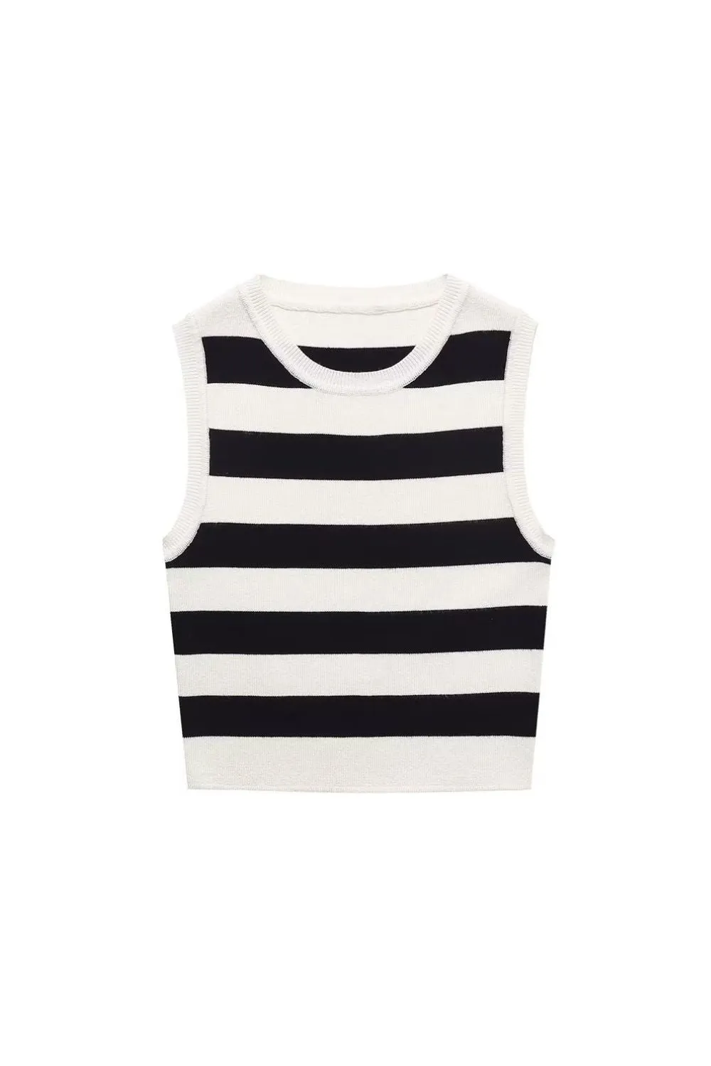 ‘Niamh’ Basic Sleeveless Knit Crop Top