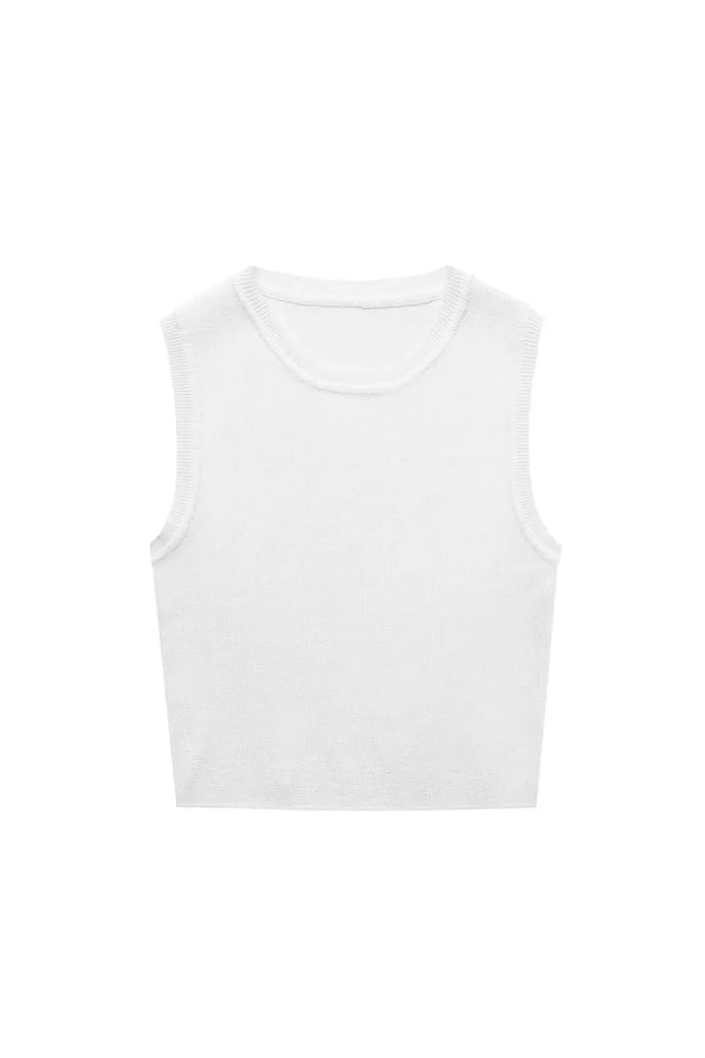 ‘Niamh’ Basic Sleeveless Knit Crop Top