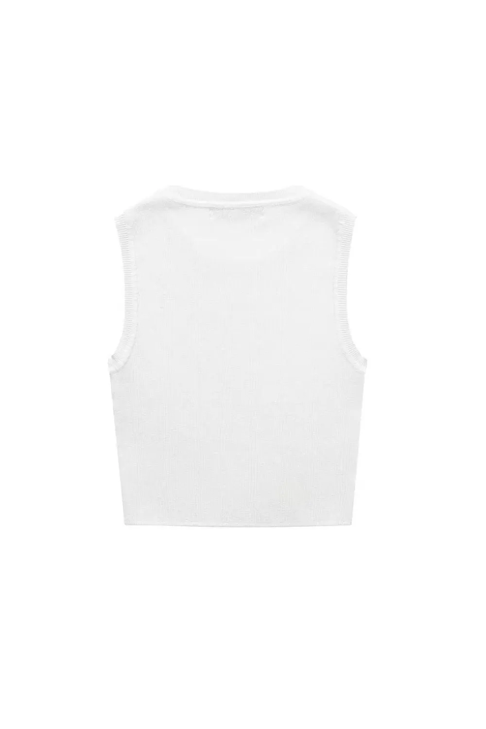 ‘Niamh’ Basic Sleeveless Knit Crop Top