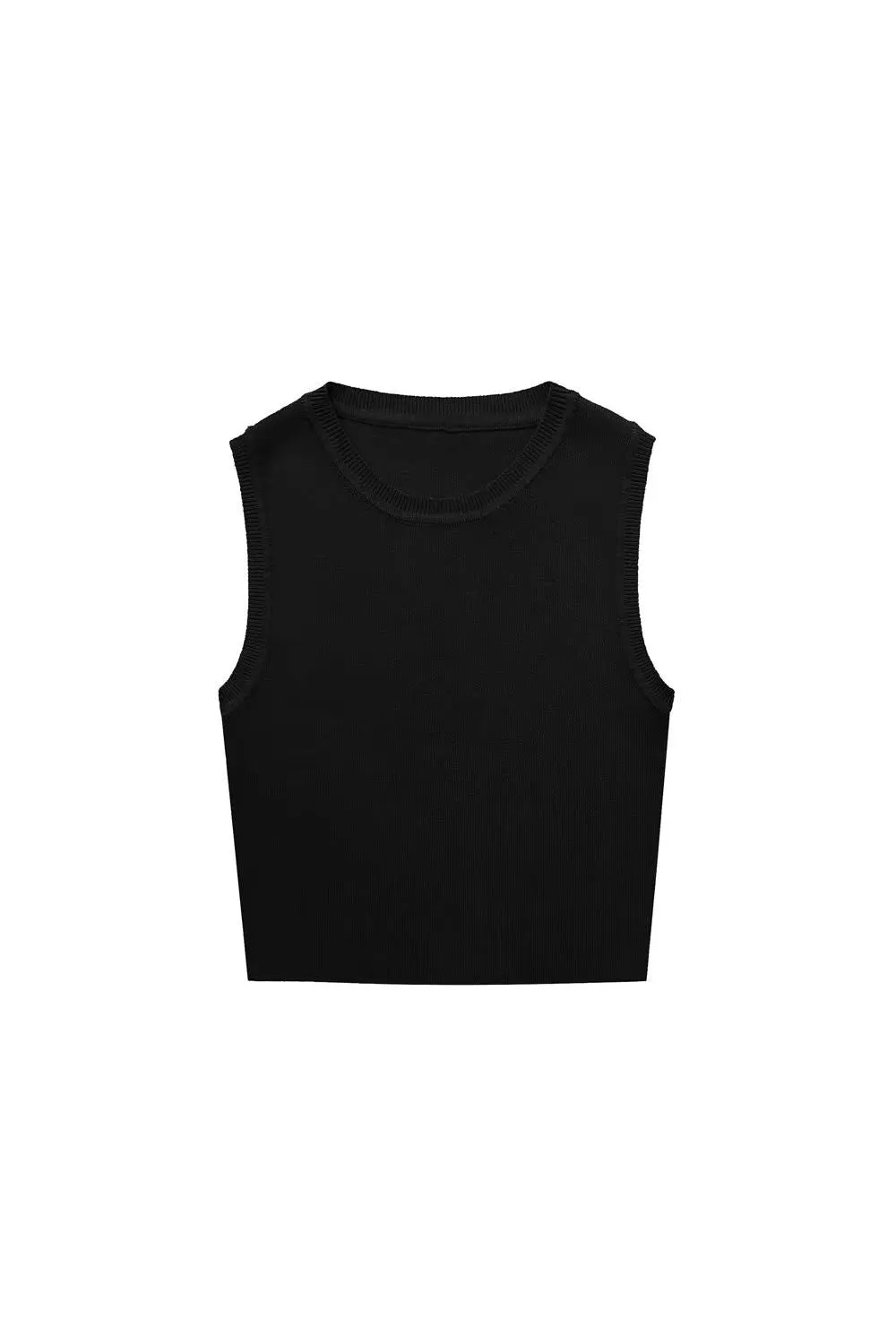 ‘Niamh’ Basic Sleeveless Knit Crop Top
