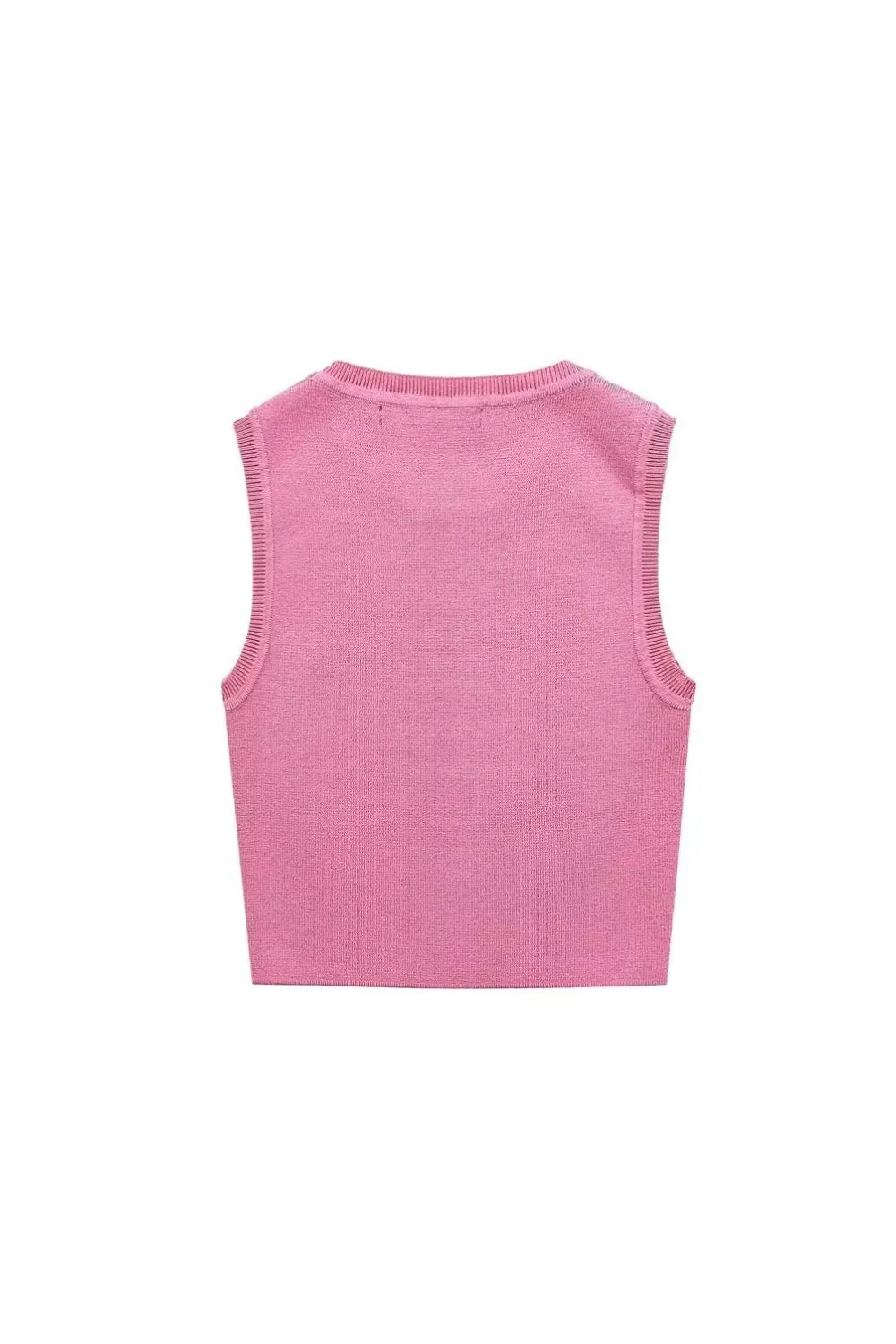 ‘Niamh’ Basic Sleeveless Knit Crop Top