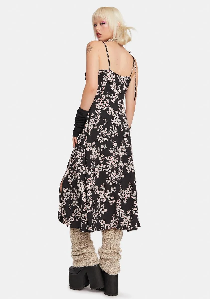 Night Precious Petal Floral Midi Dress