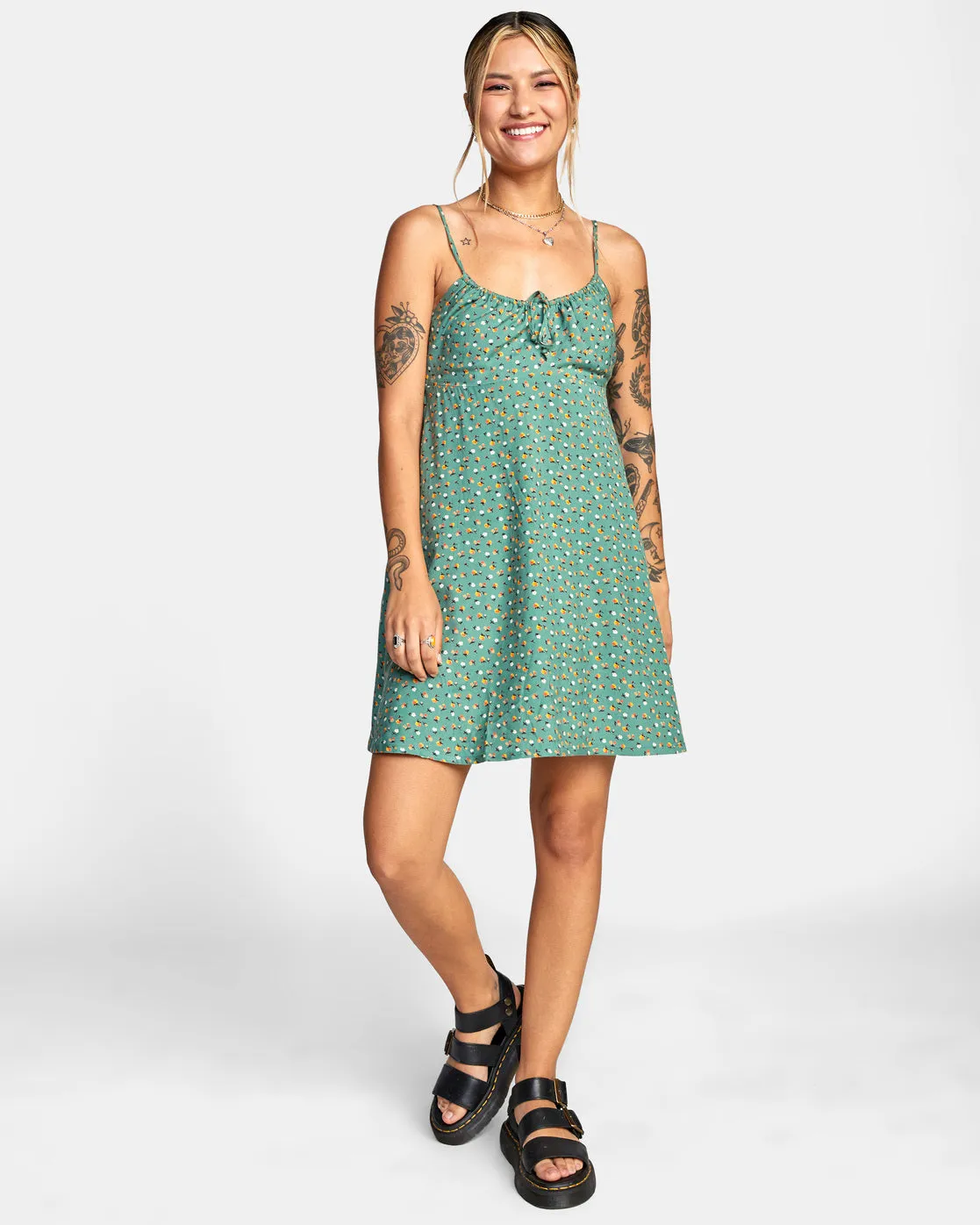 Overtime Sun Dress - Green Ivy
