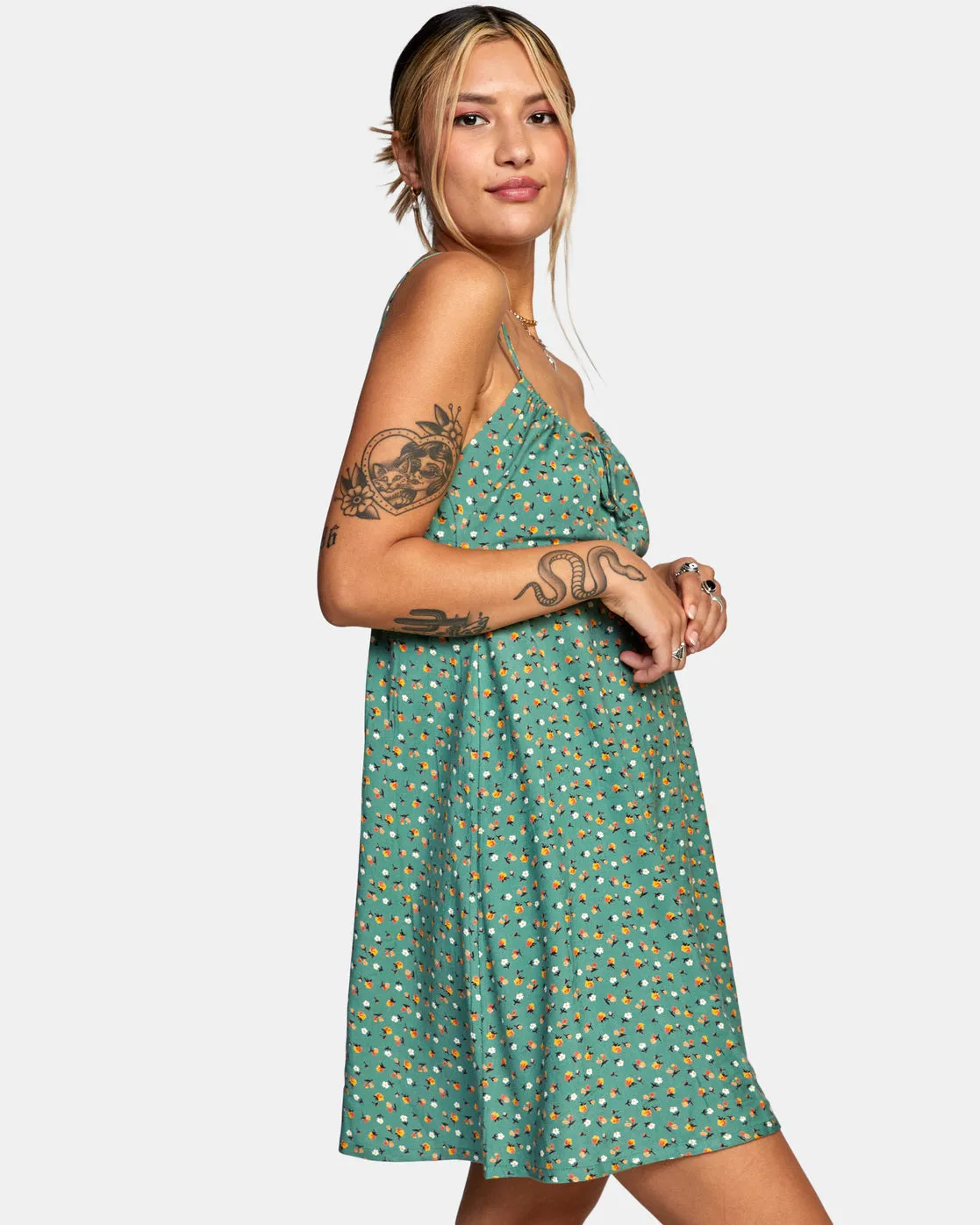 Overtime Sun Dress - Green Ivy