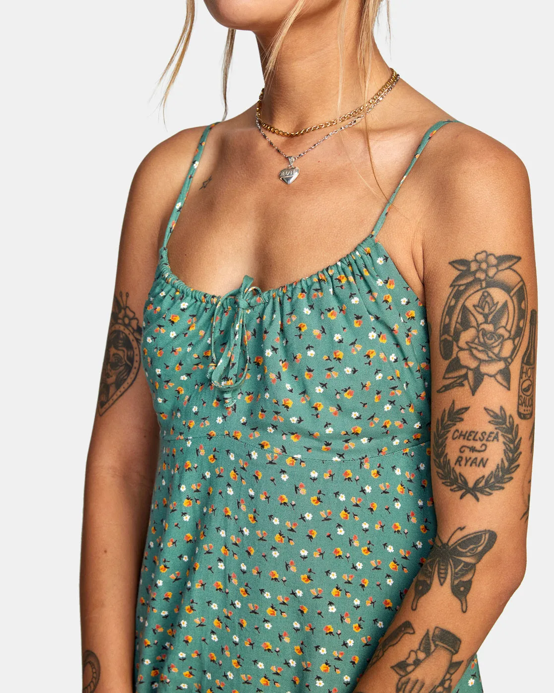 Overtime Sun Dress - Green Ivy