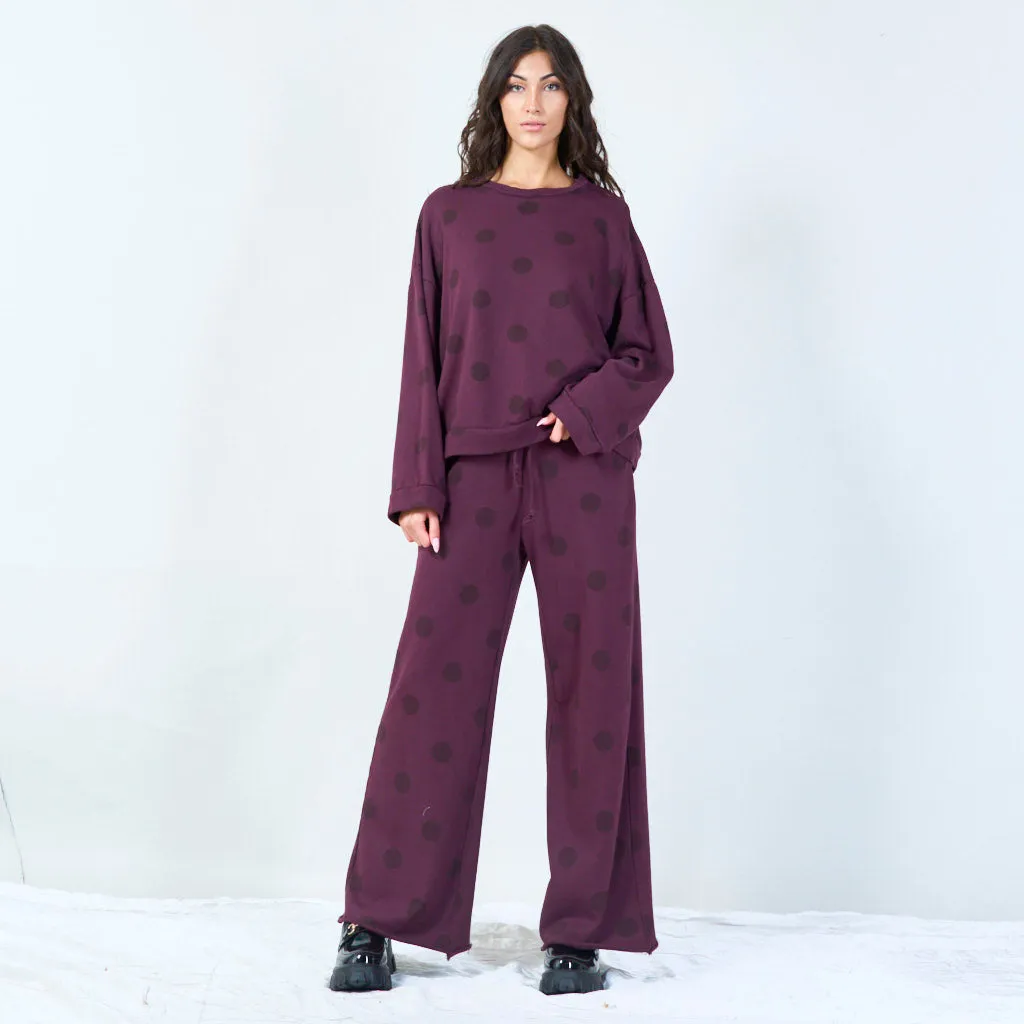 Polka dot wide-leg pants wholesale