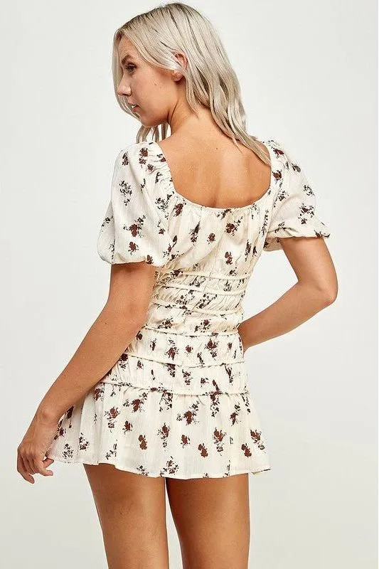Puff Sleeve Mini Dress