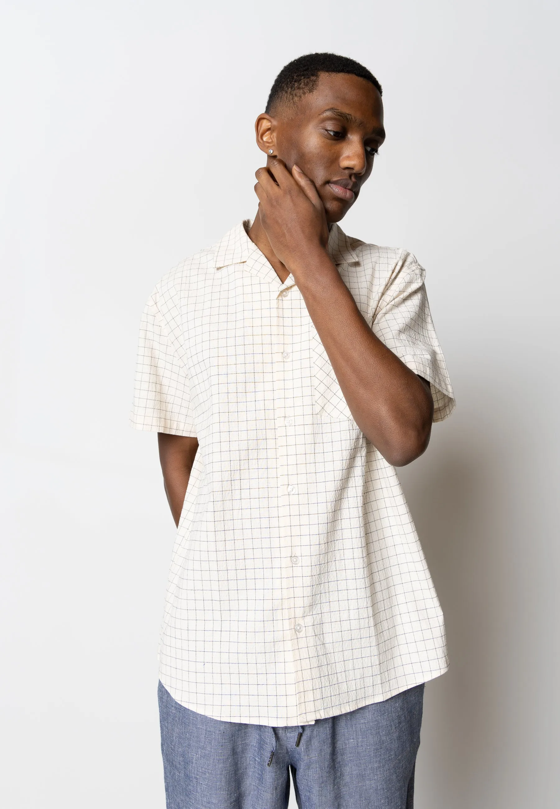 Roman linen shorts - Navy Melange