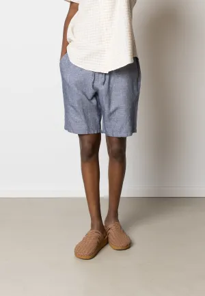 Roman linen shorts - Navy Melange