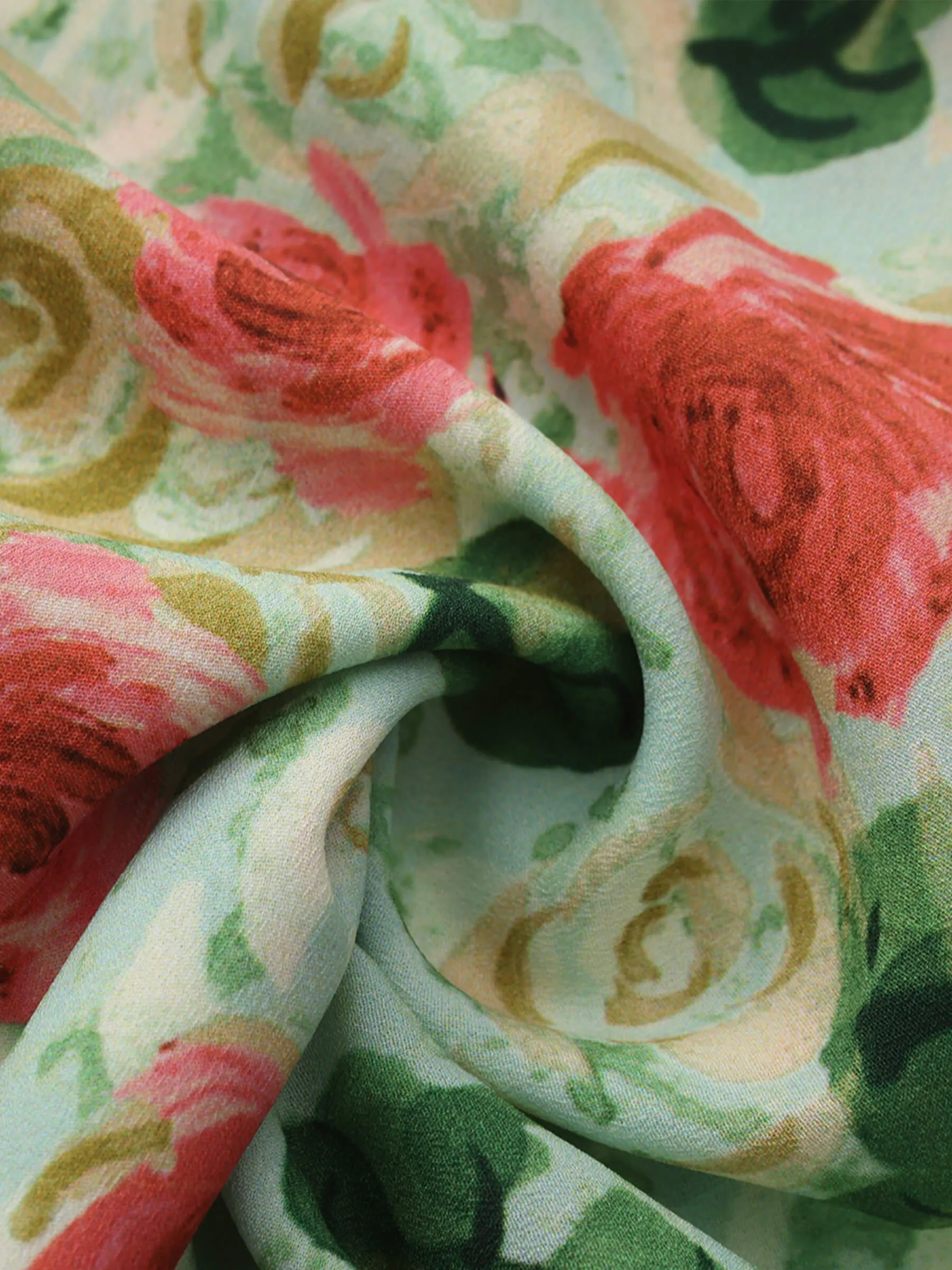 Rose Print Sleeveless Slit Dress