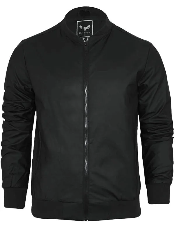Sanjay PU Bomber Jacket in Black