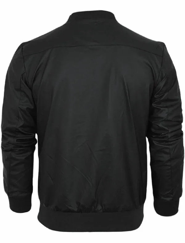 Sanjay PU Bomber Jacket in Black