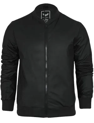 Sanjay PU Bomber Jacket in Black
