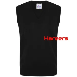 School Uniform Unisex Boys Girls Kids V Neck Knitted Sleeveless Tank Top Jumper -Black