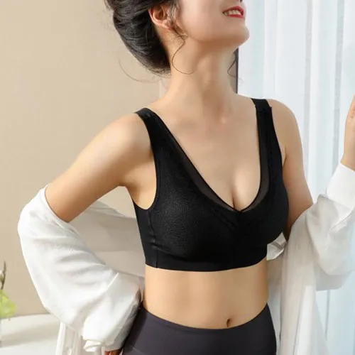 Seamless 5D Wireless Contour Latex Bra Lace Breathable Underwear Top