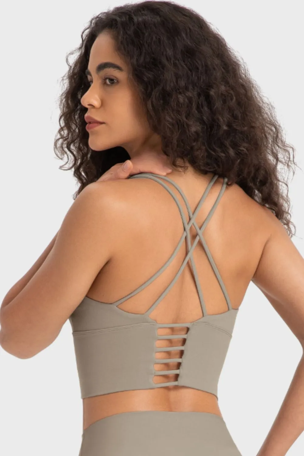 Sugar and Spice Crisscross Back Ladder Detail Sports Bra
