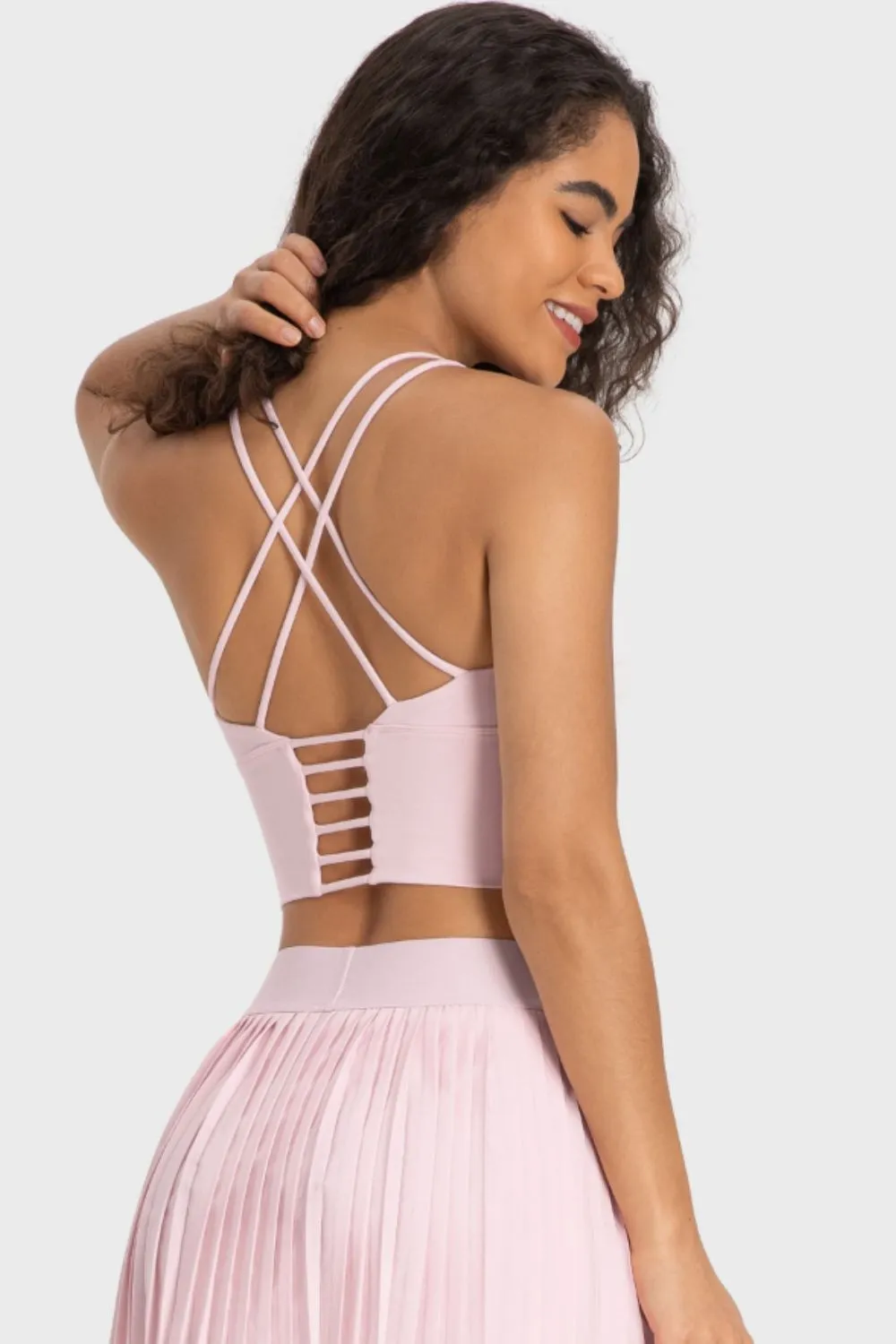 Sugar and Spice Crisscross Back Ladder Detail Sports Bra
